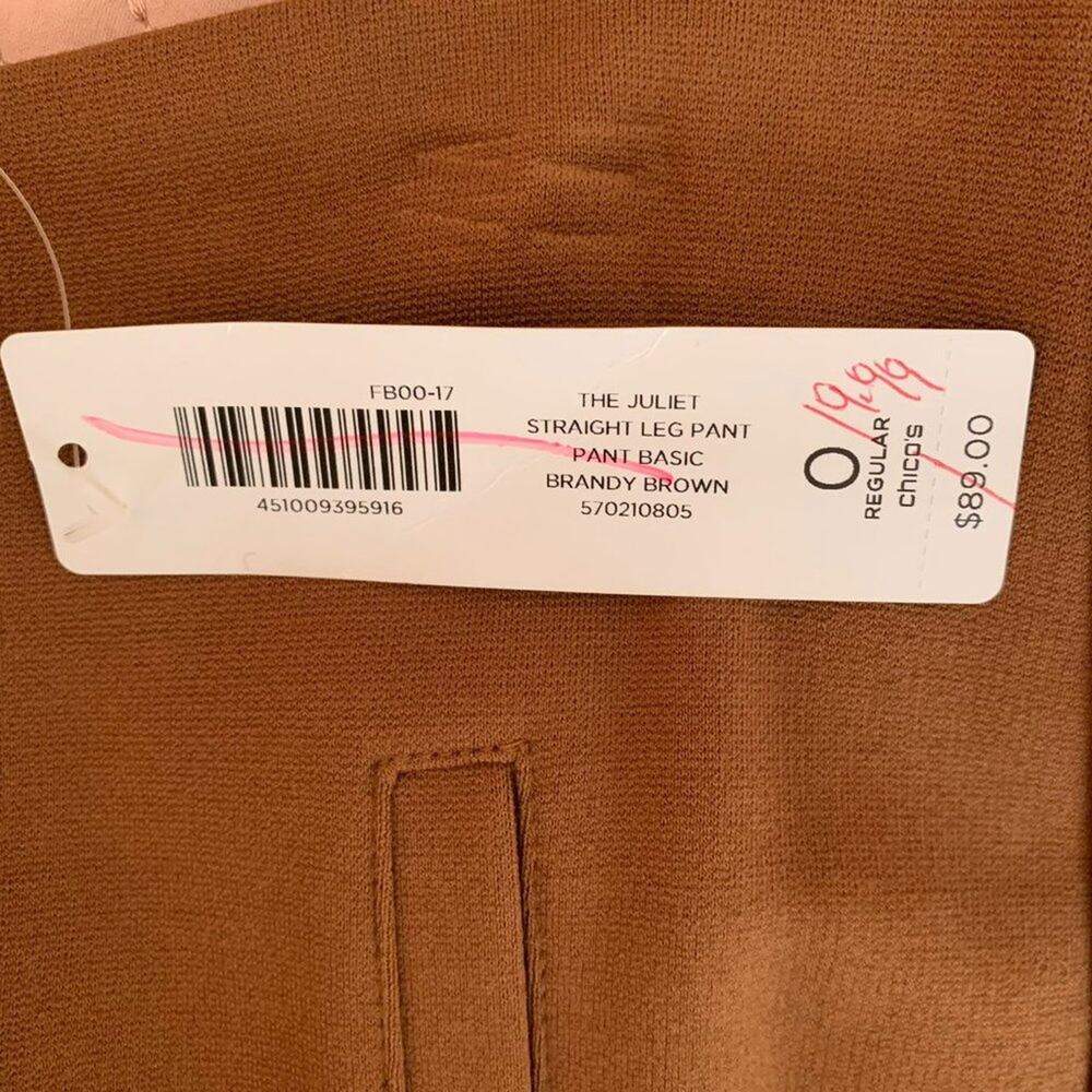 Chico's Womens Sz 6 Juliet Straight Leg Pants Ultimate Fit  Brown NWT - Picture 10 of 12
